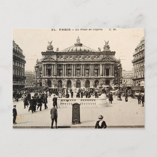 Vintage Paris Post Card, das Opernhaus Postkarte (Vorderseite)