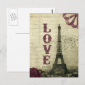 Vintage Paris Postkarte (Vorne/Hinten)
