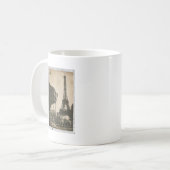 Vintage Paris-Postkarte, Eiffel-Turm Kaffeetasse (Vorderseite Links)
