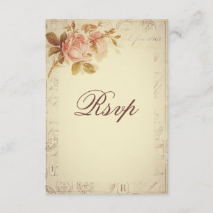 Vintage Paris Postmarks Chic Rose UAWG RSVP Karte