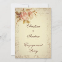 Vintage Paris Poststempel Chic Rosen Verlobung