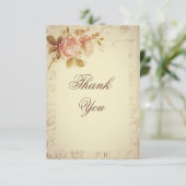 Vintage Paris-Poststempelchic-Rosen danken Ihnen Dankeskarte (Stehend Vorderseite)