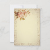 Vintage Paris-Poststempelchic-Rosen danken Ihnen Dankeskarte (Rückseite)