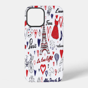 Vintage Paris: Reise Linienmuster iPhone 12 Hülle