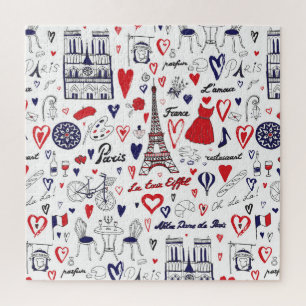 Vintage Paris: Reise Linienmuster Puzzle
