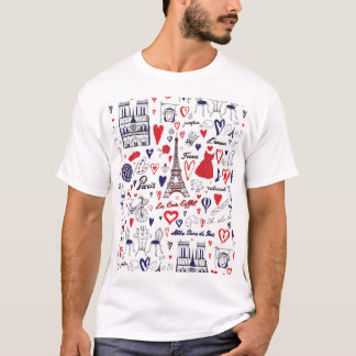 Vintage Paris: Reise Linienmuster T-Shirt