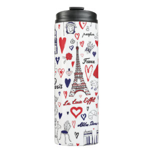 Vintage Paris: Reise Linienmuster Thermosbecher