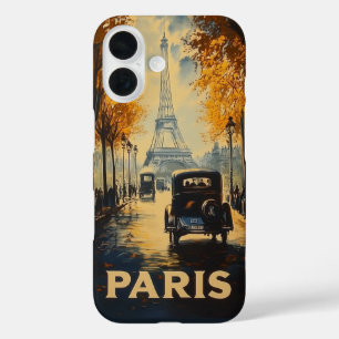 Vintage Paris-Reiseplakat von 1930 Eiffelturm iPhone 16 Hülle