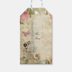 Vintage Paris rosa Hochzeitsschloss & Schlüssel Ch Geschenkanhänger