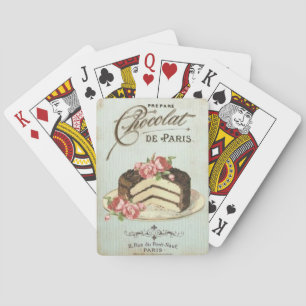 Vintage Paris Schokoladenkuchen Spielkarten