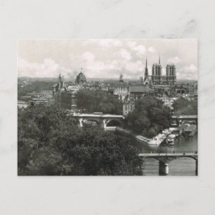Vintage Paris, Seine und Ile de Notre Dame Postkarte