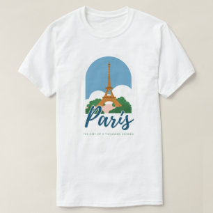 Vintage Paris Stadtansicht, Retro Paris Frankreich T-Shirt