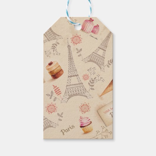Vintage-Paris-Süßigkeiten Geschenkanhänger (Vorderseite)