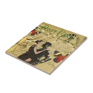 Vintage-Paris-Tango-Postkarte Fliese