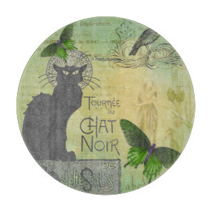 Vintage-Paris-Tour von Chat Noir-Collage Schneidebrett