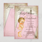 Vintage Pariser Babydusche Einladung (Vorne/Hinten)