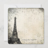 Vintage Pariser Babydusche Einladung (Rückseite)