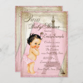 Vintage Pariser Babydusche Einladung (Vorne/Hinten)