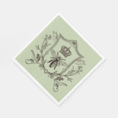 Vintage Pariser Bienenkirche Serviette (Ecke)