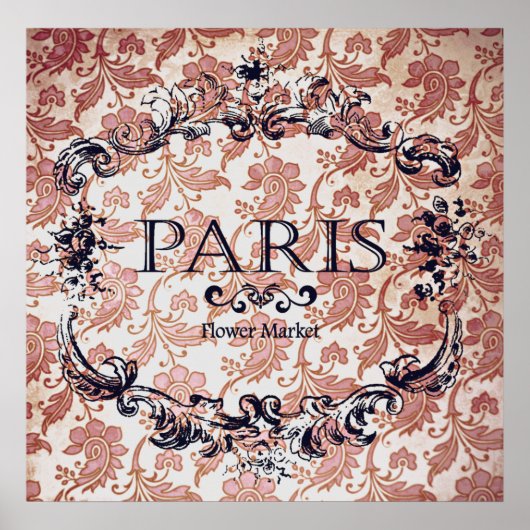 Vintage Pariser Blume Poster (Vorne)