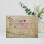 Vintage Pariser Chic Geburtstagsparty Wedding RSVP (Stehend Vorderseite)