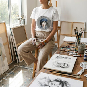 Vintage Pariser Chic "La Dame" Grafik Tri-Blend Shirt