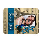 Vintage Pariser Collage auf Musikblatt Magnet (Horizontal)
