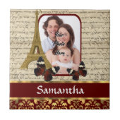 Vintage Pariser Collage Fliese (Vorderseite)