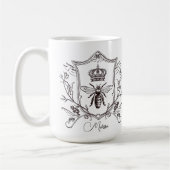 Vintage Pariser Crown Individuelle Name Bee Queen Kaffeetasse (Links)