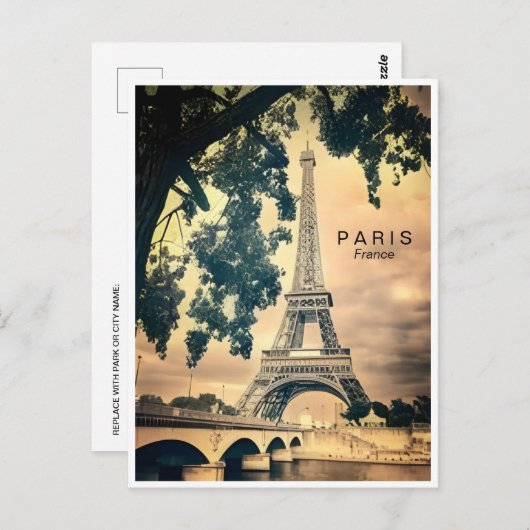 Vintage Pariser Eiffelturmarchitektur - Franz Po Postkarte (Vorne/Hinten)