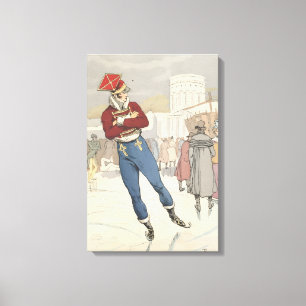 Vintage Pariser Eislaufmode 1898 Leinwanddruck