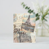 Vintage Pariser Entcoupage Sehenswürdigkeiten Typo Postkarte (Stehend Vorderseite)