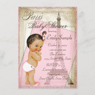Vintage Pariser Ethnic Baby Girl Dusche Einladung