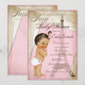 Vintage Pariser Ethnic Baby Girl Dusche Einladung (Vorne/Hinten)