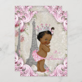 Vintage Pariser Ethnic Princess Floral Baby Dusche Einladung (Vorne/Hinten)