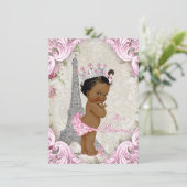 Vintage Pariser Ethnic Princess Floral Baby Dusche Einladung (Stehend Vorderseite)