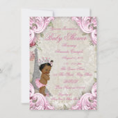 Vintage Pariser Ethnic Princess Floral Baby Dusche Einladung (Rückseite)