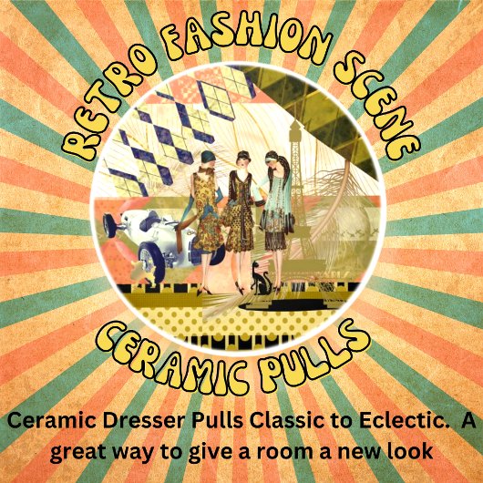 Vintage Pariser Flappers-Szene Keramikknauf