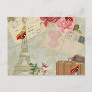 Vintage Pariser Grafiken Postkarte