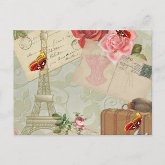 Vintage Pariser Grafiken Postkarte