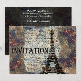 Vintage Pariser Hochzeit Einladung
