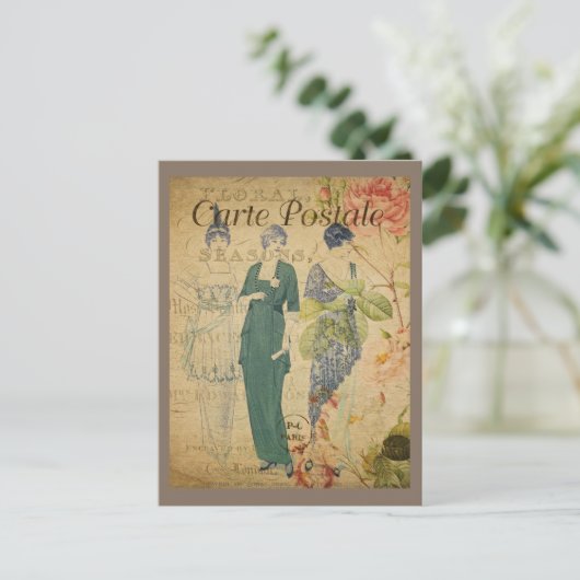 Vintage Pariser Ladys Postkarte (Stehend Vorderseite)