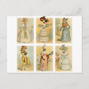 Vintage Pariser Mode (1) Postkarte