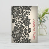 Vintage Pariser Mode Blumenmuster Einladung (Stehend Vorderseite)