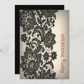 Vintage Pariser Mode Blumenmuster Einladung (Vorne/Hinten)