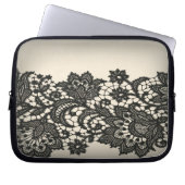 Vintage Pariser Mode Blumenmuster Laptopschutzhülle (Vorderseite)