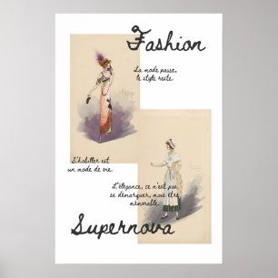 Vintage Pariser Mode-Illustrationsdruck – Poster