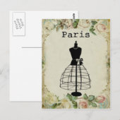 Vintage Pariser Modepuppe Postkarte (Vorne/Hinten)