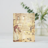 Vintage Pariser Niedliche Kindermütter Vogelarten Postkarte (Stehend Vorderseite)