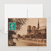 Vintage Pariser Postkarte, Kathedrale Notre Dame Postkarte (Vorne/Hinten)